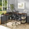 Bureau HAMILTON 138x138x75,5cm - Bois foncé industriel, Voir les images du produit 7