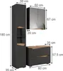 Badmöbel-Set Vicco Marelle Anthrazit 3 Teile mit Produktbild-Vorschau 2