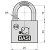BASI - Vorhangschloss - VHS 612 - 25 mm - Gleichschließend Produktbild-Vorschau 3