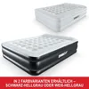 Two inflatable mattresses are shown, one white and one black, against a white background. Text at the bottom indicates color options. Produktbild-Vorschau