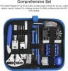 A watch repair tool kit laid out in a blue zippered case. Náhled obrázku produktu