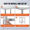 VEVOR Table de travail en acier inoxydable 60 cm x 60 cm Voir les images du produit 14