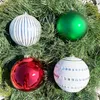 4 x Weihnachtskugeln Kunststoff Ø 15 cm rot-grün-weiß Produktbild-Vorschau 1