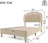 A diagram showing the dimensions of a bed frame with LED lighting. Náhled obrázku produktu
