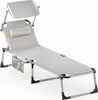 Casaria Chaise longue de jardin Malta Crème 210cm Transat Voir les images du produit 1