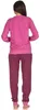 Damen Frottee Pyjama mit Bündchen, Hose gestreift, Top mit Produktbild-Vorschau 3