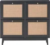 BELIANI Halbhoher Schuhschrank Schwarz Faserplatte mit 4 Produktbild-Vorschau 5