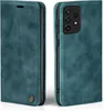 A teal flip case for a Samsung Galaxy A72 phone is shown from two angles. Produktbild-Vorschau