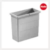 A light gray trash can insert with horizontal ridges on its sides, shown from a slightly elevated front-left angle against a white background. A red circular logo with the word "Hailo" in white text is in the upper right corner. Produktbild-Vorschau