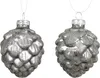 Christbaumschmuck Zapfen 7cm Glas 6 Stück - Zart Grau Produktbild-Vorschau 1