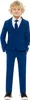 A young boy is standing and posing in a blue suit. Anteprima dell’immagine prodotto