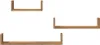 Three wooden shelves are arranged on a white background. Produktbild-Vorschau