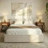 Polsterbett PESARO 160x200 cm, Cremeweiß – modernes Produktbild-Vorschau 2