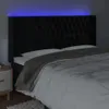 vidaXL LED Kopfteil Schwarz 183x16x118/128 cm Samt Produktbild-Vorschau 4