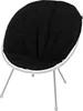 A black cushion on a silver chair. Produktbild-Vorschau
