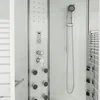 A close-up view of a modern shower cabin, focusing on the control panel and showerhead. Anteprima dell’immagine prodotto