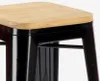 chaises haut bar cuisine métal haut h78cm bois steel up Voir les images du produit 3