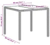 vidaXL Gartentisch mit Glasplatte Hellgrau 90x90x75 cm Poly Produktbild-Vorschau 7