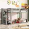 Flieks Lit superposé 90x200cm avec escalier, Lit d'enfant Voir les images du produit 1