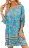 ASKSA Damen Bohemian Tunika Kleid Strandkleid Sommerkleider Produktbild-Vorschau 1