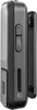 Side view of a black portable media player, showing buttons and a card slot. Produktbild-Vorschau