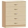 Commode 5 tiroirs Riano – Meuble rangement chambre en pin à Voir les images du produit 1