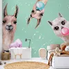Vlies Fototapete - Crazy Llamas 250x175 cm Für Kinder Produktbild-Vorschau 1
