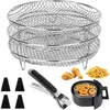 Heißluftfritteuse Rack aus Edelstahl, 20 cm runder Korb, Produktbild-Vorschau 1