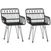 3-tlg. Garten-Essgruppe Schwarz Poly Rattan Produktbild-Vorschau 3