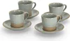 ZELLER 26538 Espresso-Set GRAU/BRAUN, 8-tlg., Steingut Produktbild-Vorschau 1