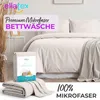 EllaTex Premium Mikrofaser Bettwäsche 155x220 + 80x80 cm – Produktbild-Vorschau 2