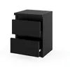 A black bedside table with two drawers, set against a white background. Voir les images du produit
