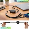 3in1 Roll-Ladekabel: 100W Power für Android & iPhone. 1m Produktbild-Vorschau 3