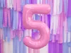 Folienballon Zahl „5“, 86cm, rosa Produktbild-Vorschau 3