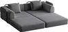 Chenille-Schlafsofa 2-in-1 mit Staufach in der Armlehne, Produktbild-Vorschau 7