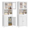 Two white bathroom storage cabinets are shown side-by-side against a white background. Náhled obrázku produktu