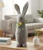 Hasenfigur "Filz" grau, 50 cm groß, Osterhase Deko, Produktbild-Vorschau 1