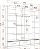 A technical drawing with dimensions of a wardrobe. Produktbild-Vorschau
