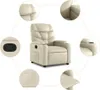 vidaXL Fauteuil relax avec releveur Crème Similicuir Voir les images du produit 9