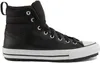 A black high-top sneaker with white soles and laces, shown from the side against a white background. Produktbild-Vorschau
