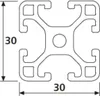 Länge 70mm - Aluminiumprofil schwarz 30x30L I-Typ Nut 6 Produktbild-Vorschau 2