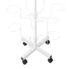 A white metal hat stand with multiple tiers and wheels. Produktbild-Vorschau