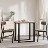 A dining set with a table and two chairs in a room with a cabinet and curtains. Náhled obrázku produktu