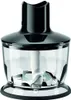 A close-up studio shot of a black and clear food chopper attachment for a hand blender. Produktbild-Vorschau