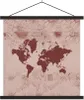 MuchoWow® Textilposter Weltkarte - Rot - Pflanzen 90x90 cm Produktbild-Vorschau 1