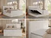 MKS MEBLE Boxspringbett 200x200 Beige Cord, Boxspringbett Produktbild-Vorschau 2