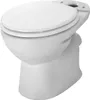A white toilet bowl with a closed lid, shown from a front-side angle against a white background. Produktbild-Vorschau
