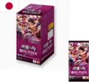 A product shot of a One Piece card game booster box and a single booster pack, with a Japanese flag in the corner. Voir les images du produit