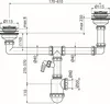 Alcadrain Doppelspülbeckensiphon mit einem Edelstahlgitter Produktbild-Vorschau 2