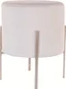 A light-colored ottoman with silver legs on a white background. Podgląd zdjęcia produktu
